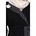 Designer abaya with polka dotted frills- Black Designer abaya with polka dotted frills- Black